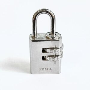 Prada Silvertone Combination Lock Dial Pattern Padlock Used